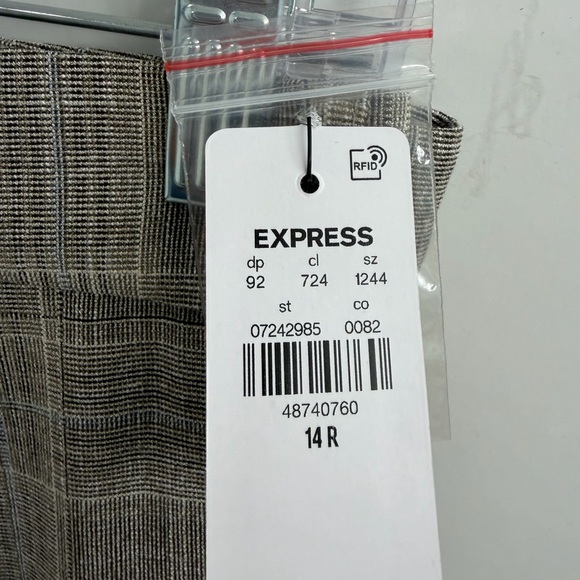 NWT Express Editor Plaid Mid Rise Bootcut Pant size 14 - Picture 7 of 8